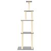 vidaXL Cat Tree with Sisal Scratching Posts Light Grey 183 cm