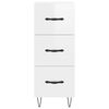 vidaXL Highboard High Gloss White 34.5x34x180 cm Engineered Wood