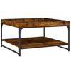 vidaXL Coffee Table Smoked Oak 80x80x45 cm Engineered Wood and Iron