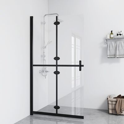 vidaXL Foldable Walk-in Shower Wall Transparent ESG Glass 80x190 cm