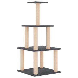vidaXL Cat Tree with Sisal Scratching Posts Dark Grey 111 cm