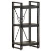vidaXL 3-Tier Bookcase Black 40x30x80 cm Solid Mango Wood