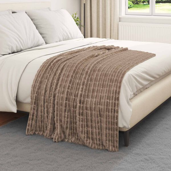 vidaXL Throw Blanket Camel 150 x 130 cm Fleece