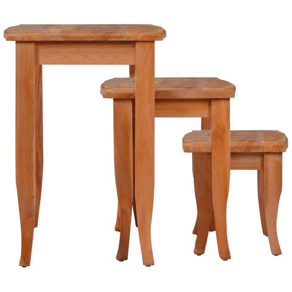 vidaXL Side Tables 3 pcs Solid Mahogany Wood
