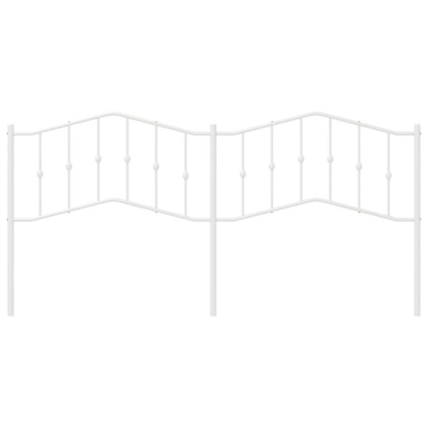 vidaXL Metal Replace Headboard White 200 cm