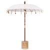vidaXL Balinese Parasol with Base Cream and Natual 190 x 190 x 250 cm