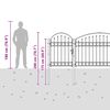 vidaXL Garden Fence Gate Assen with Arched Top Steel 1.5x5 m Black