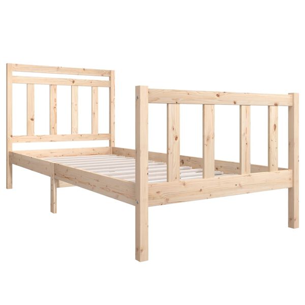 vidaXL Bed Frame without Mattress Solid Wood 100x200 cm (810072+814079)