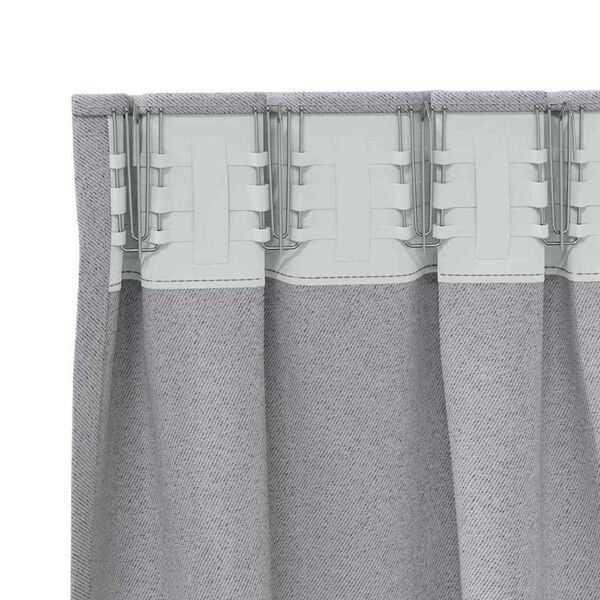 vidaXL Blackout Curtains with Rings 2 pcs Light Grey 245 x 140 cm