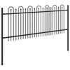 vidaXL Spike Arch Fence Black 200 x 130 cm Powder-Coated Steel