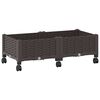 vidaXL Garden Planter with Wheels Brown 80 x 40 x 29 cm PP