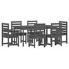 vidaXL 7 Piece Garden Dining Set Grey Solid Wood Pine