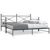 vidaXL Daybed with Trundle without Mattress Black 100x200 cm Steel