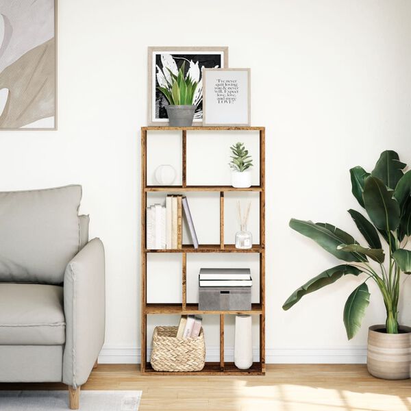 vidaXL Bookcase Old Wood 60x20x120.5 cm Engineered Wood
