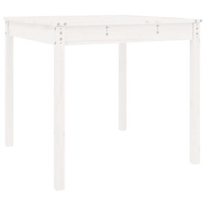 vidaXL Garden Table White 82,5x82,5x76 cm Solid Wood Pine