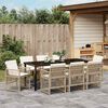 vidaXL Garden Dining Set 9 pcs Beige Poly Rattan