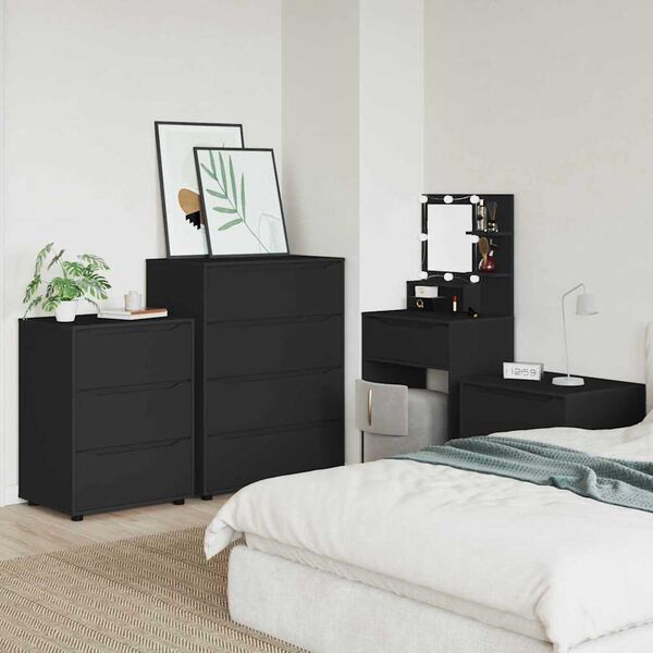 vidaXL Storage Cabinets 2 pcs Black 80 x 48 x 105 cm Engineered Wood