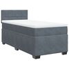 vidaXL Box Spring Bed with Mattress Dark Grey 90x200 cm Velvet