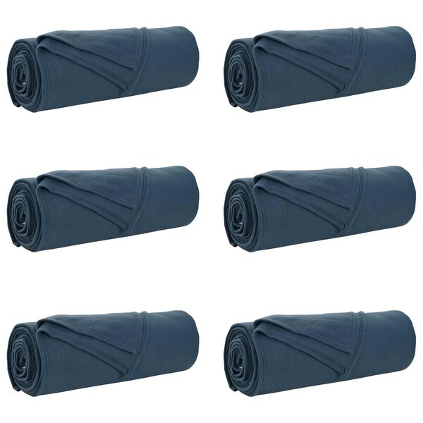 vidaXL Throw Blankets 6 pcs Navy Blue 210 x 140 cm Fleece