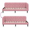 vidaXL Corner Bed Frame with Headboard Pink 100 x 200 cm Velvet