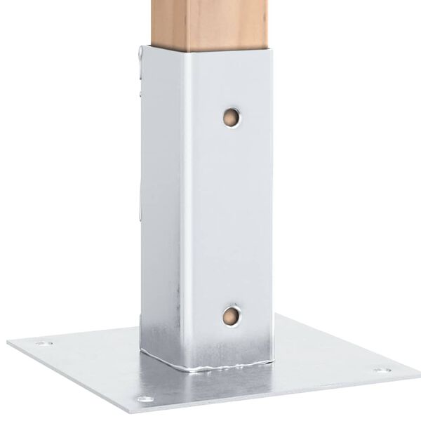 vidaXL Post Bases Square 12 pcs Silver 46x46 mm Galvanised Steel