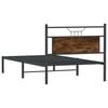 vidaXL Bed Frame without Mattress Smoked Oak 100x200 cm Engineered Wood