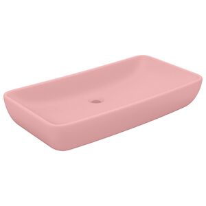 vidaXL Luxury Basin Rectangular Matt Pink 71x38 cm Ceramic