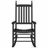 vidaXL Rocking Chair with Curved Seat Black Solid Wood Poplar