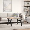vidaXL Coffee Table Y-Frame 80x80x45.5 cm Solid Wood Pine and Steel