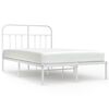 vidaXL Metal Bed Frame without Mattress with Headboard White 120x190cm