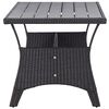 vidaXL Garden Table Black 130x70x66 cm Poly Rattan