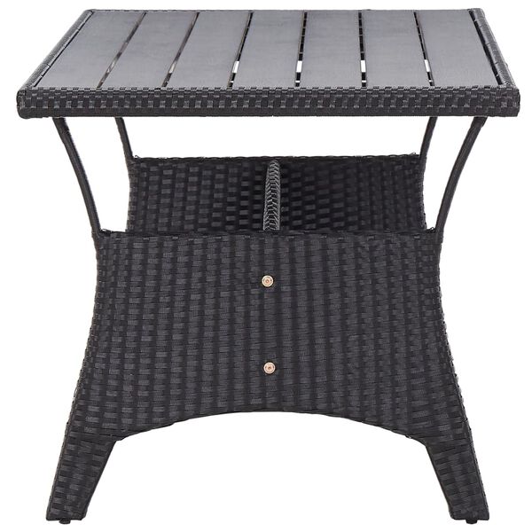 vidaXL Garden Table Black 130x70x66 cm Poly Rattan