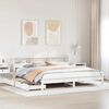 vidaXL Bookcase Bed without Mattress White 180x200 cm Super King Solid Wood Pine