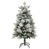 vidaXL Pre-lit Christmas Tree with Flocked Snow&Cones 120 cm PVC&PE