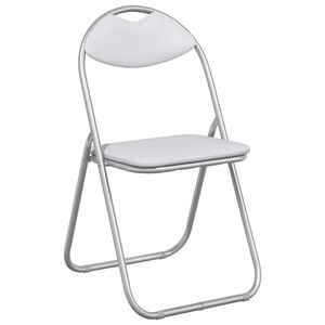 vidaXL Folding Chair 8 pcs Faux Leather White and Grey