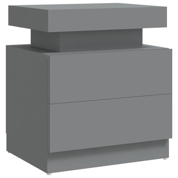 vidaXL Bedside Cabinet Grey 45x35x52 cm Engineered Wood