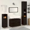 vidaXL Bathroom Furniture Set Wall-mounted with Door 3 pcs Black Oak