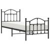 vidaXL Metal Bed Frame without Mattress with Footboard Black 90x200cm