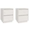 vidaXL Bedside Cabinets 2 pcs White 40x35x50 cm Solid Wood Pine