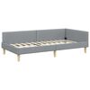 vidaXL Corner Bed Frame with Headboard Light Grey 100 x 200 cm Fabric