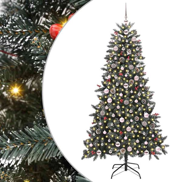 vidaXL Artificial Christmas Tree with 300 LEDs with Stand Green 180 cm
