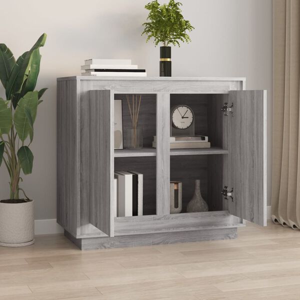 vidaXL Sideboard Grey Sonoma 80x34x75 cm Engineered Wood