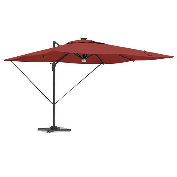 vidaXL Roma Parasol Red 286 x 285 x 270 cm Aluminium and Polyester