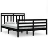 vidaXL Bed Frame without Mattress Black 140x200 cm Solid Wood