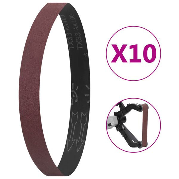 vidaXL Sanding Belts 10 pcs P100 40x760 mm