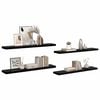 vidaXL Floating Wall Shelves 4 pcs High Gloss Black 120x23.5x3.8 cm MDF