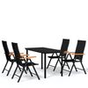 vidaXL 5 Piece Garden Dining Set Black