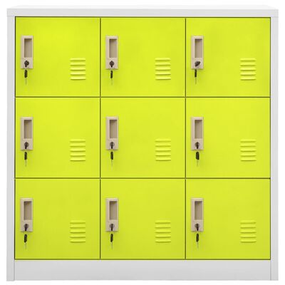 vidaXL Locker Cabinets 2 pcs Light Grey and Green 90x45x92.5 cm Steel