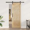 vidaXL Sliding Door Brown 73.5 x 211 cm Solid Pine Wood