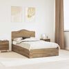 vidaXL Bed Frame with Drawer Artisan Oak 120 x 190 cm Engineered Wood